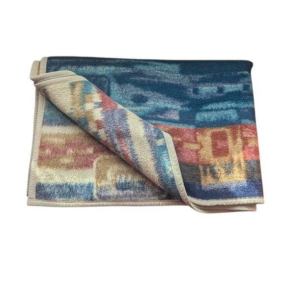 Biederlack Southwestern Style Blanket Reversible Fleece Native Inspired Abstract - Picture 2 of 9